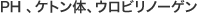 PH、ケトン体、ウロビリノーゲン